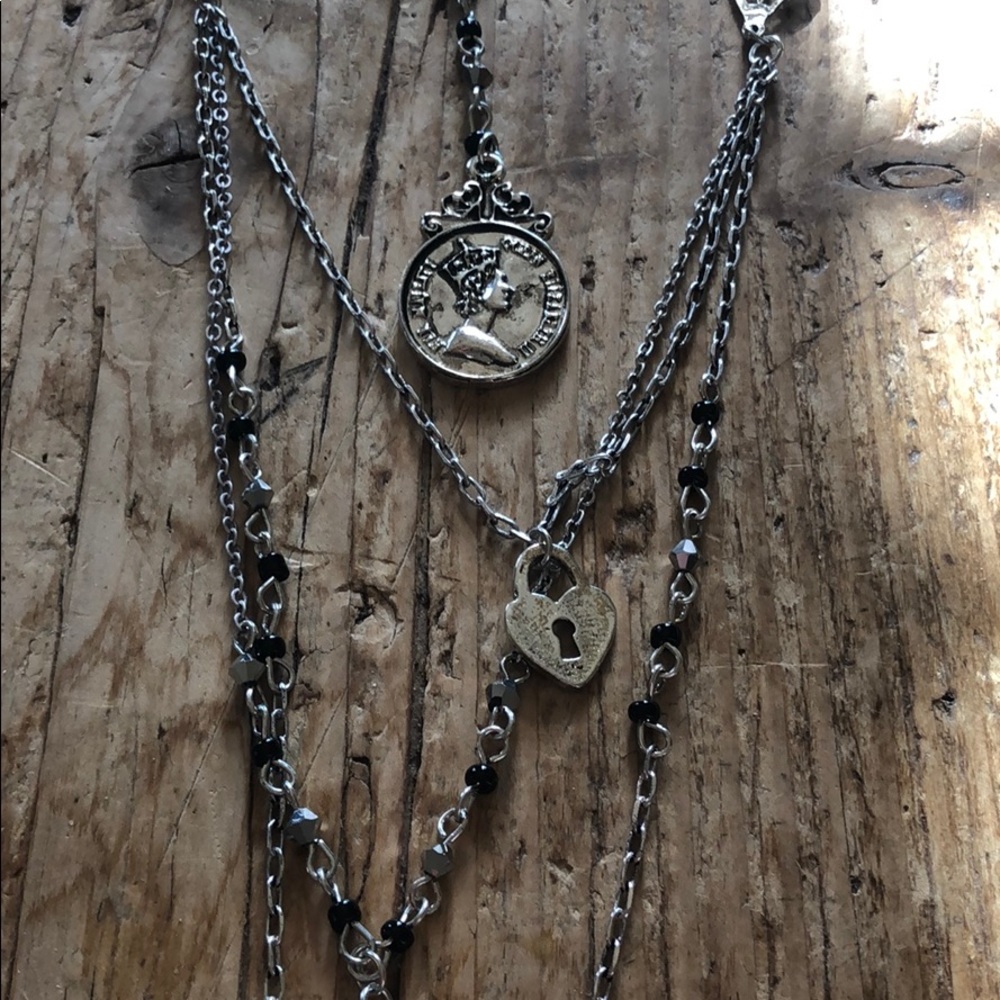 Free People Delicate Rosary Locket Layer Necklace - Picture 5 of 6